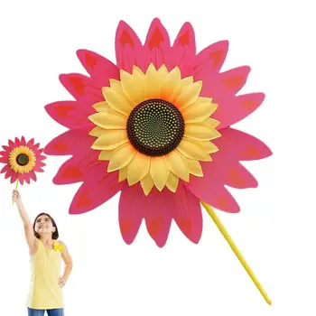 Въртележки за тревни площи 28CM вятърни въртящи се малки слънчогледови въртележки многофункционални 3D структура декоративни ярки цветове детски играчки за