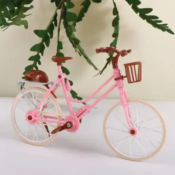 Детски подаръци симулация за момичета с кошница BJD кукла велосипеди велосипед модел кукла велосипед съвпадение кукла велосипеди