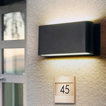 IP65 LED стена лампа открит водоустойчив градинско осветление алуминий AC86-265 вътрешна спалня хол стълби стена светлина