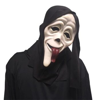 Хелоуин маска реалистичен филм писък страшно лице страховито призрак маска стик език навън смешно страшно косплей костюм маска парти подпори