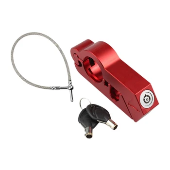 Заключване на кормилото на мотоциклета + Комплект за заключване на каската Спирачна дръжка Плътна ключалка, имитираща кражба Lock Pull Rod