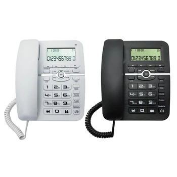 Кабелен стационарен телефон с голям бутон стационарни телефони с идентификация на обаждащия