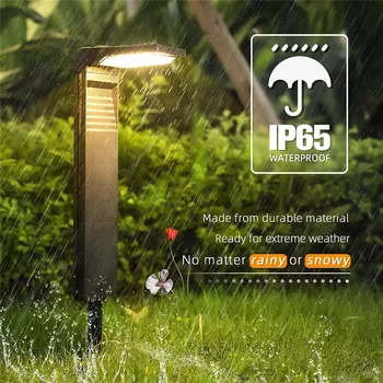 Слънчева лампа IP55 Водоустойчива външна подова морава LED за вила градина пейзаж стоящи лампи земята щепсел слънчева светлина