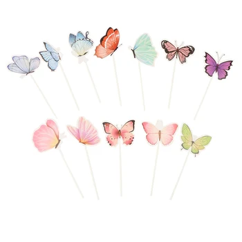 24Pcs пеперуда хартия сламки за сватба благосклонност декорация бебе душ рожден ден парти сок пиене пеперуди слама