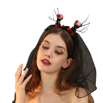 Veil лента за глава Goth аксесоари Cosplay парти бижута за коса Смешни готически шапки жени Хелоуин тиква главата обръч
